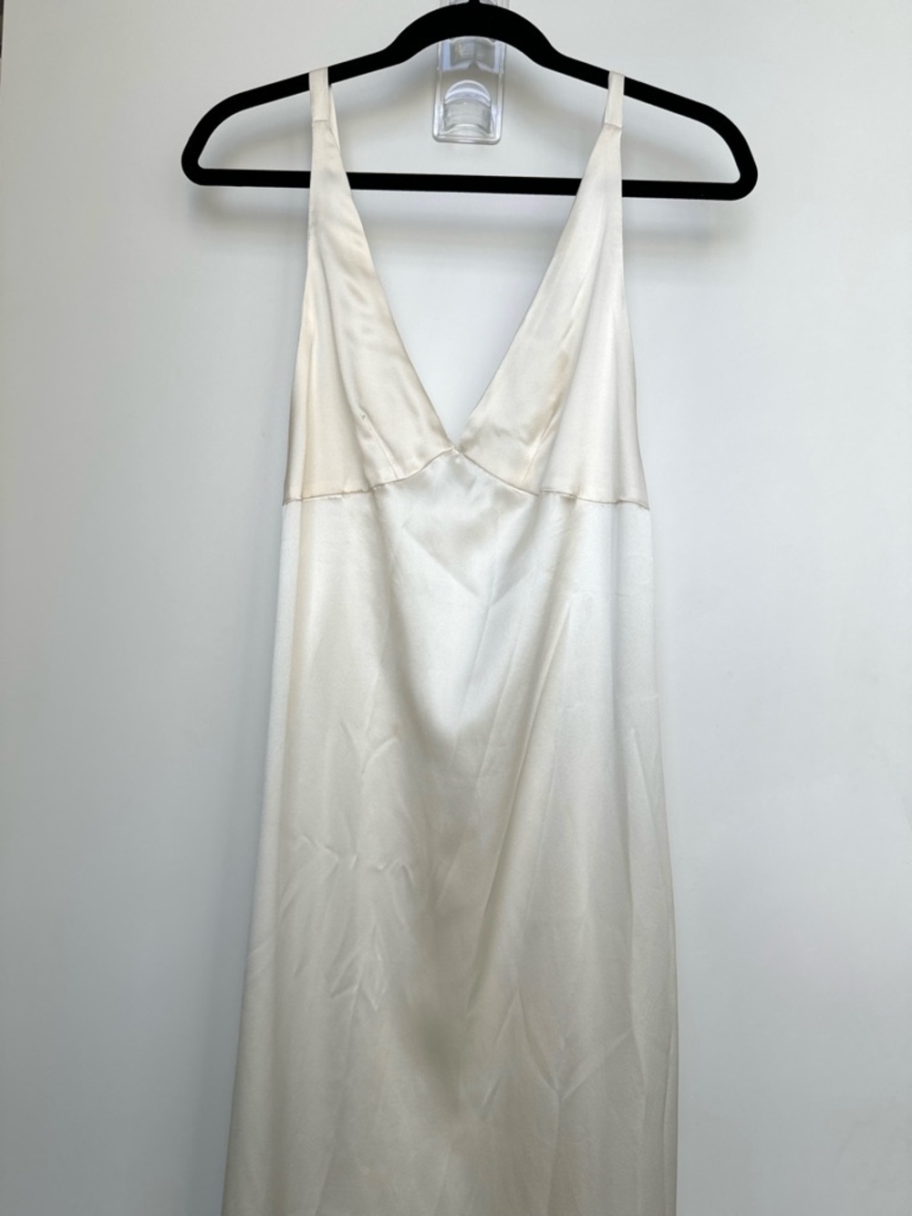 Silky Ivory Gentle Herd Slip Midi Dress